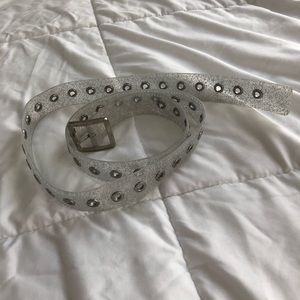 Clear glitter belt